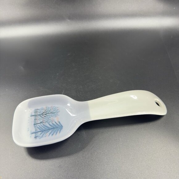 OTAGIRI Spoon Rest Ceramic Resting Plate Dish With Tree Scene Made In Japan VTG - Picture 12 of 13